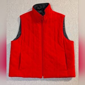 Woolrich Wool Vest Women's Medium Red Full Zip Lined Western Quilted